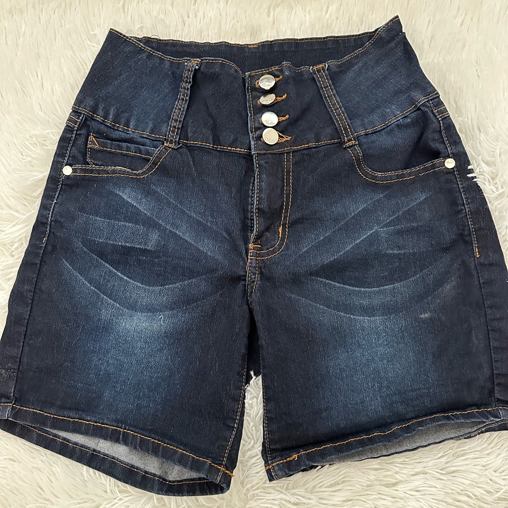 High waist denim jean shorts